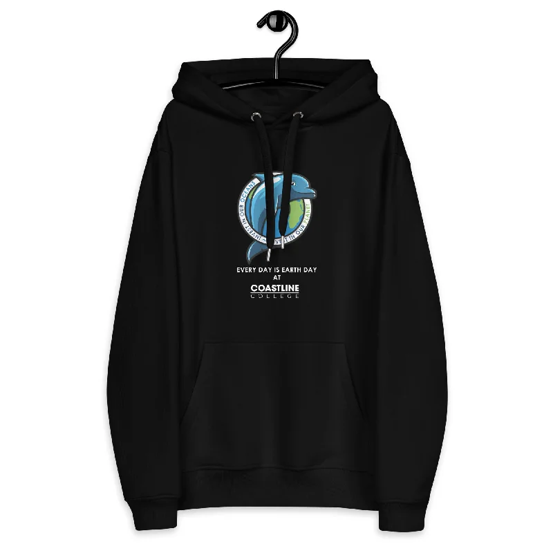 Fin Invest In Our Oceans Premium Eco Hoodie - Black Hoodie with Sequins Glamorous Eye-catching