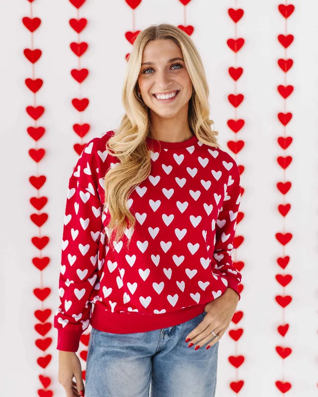 Heart Beet Women's Sweatshirt Hoodie with Puffed Sleeves Voluminous Trendy