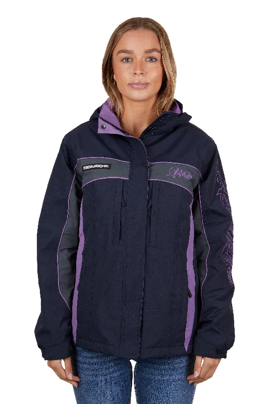 Bullzye Ladies Carla Jacket - Dark Navy/Purple - B4W2709057 Chenille Fabric Brocade Fabric Lace Fabric