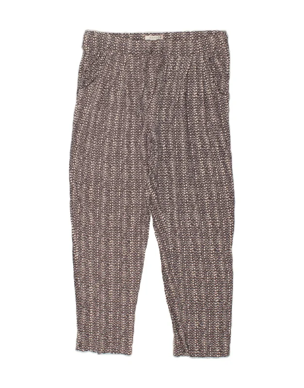 WHITE STUFF Womens Harem Trousers UK 10 Small W34 L28  Grey Geometric Trousers Timeless Classic