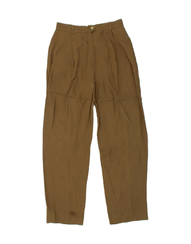 MAX MARA Womens Pegged Chino Trousers UK 12 Medium W28 L31  Brown Viscose Trousers Hiking Durable