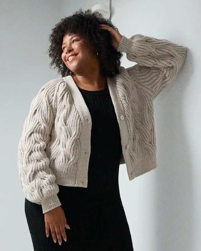 Nemunas: Silver Grey Merino Wool Cardigan Oversized Loose Flowy