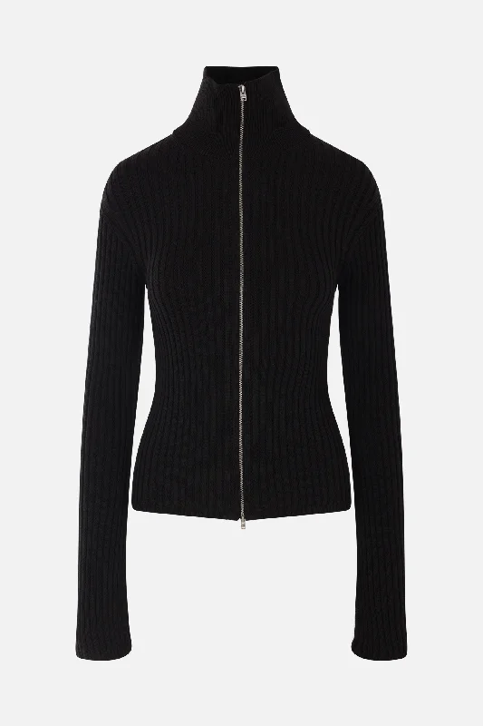 ribbed cotton zip up cardigan Terry Terry Cloth Terry Knit