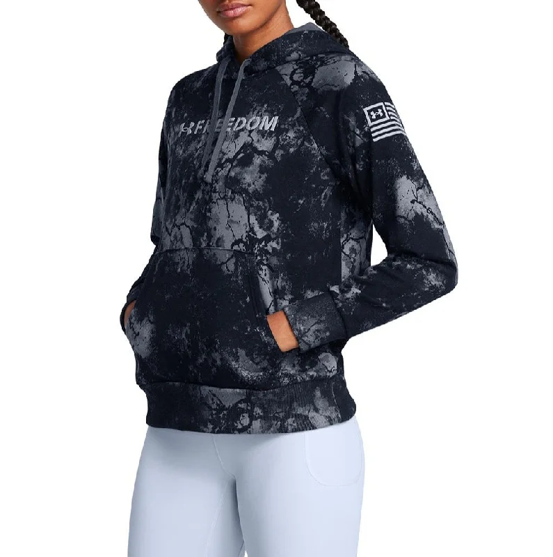 Under Armour Womens UA Rival Freedom Printed Pullover Hoodie Long Sleeve Pullover