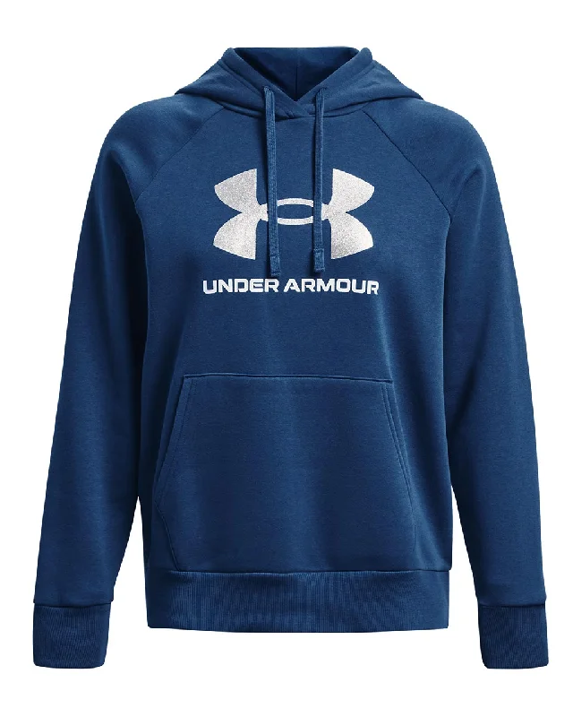 Under Armour Womens Rival Fleece Glitter Pullover Hoodie Keyhole Neck Pullover