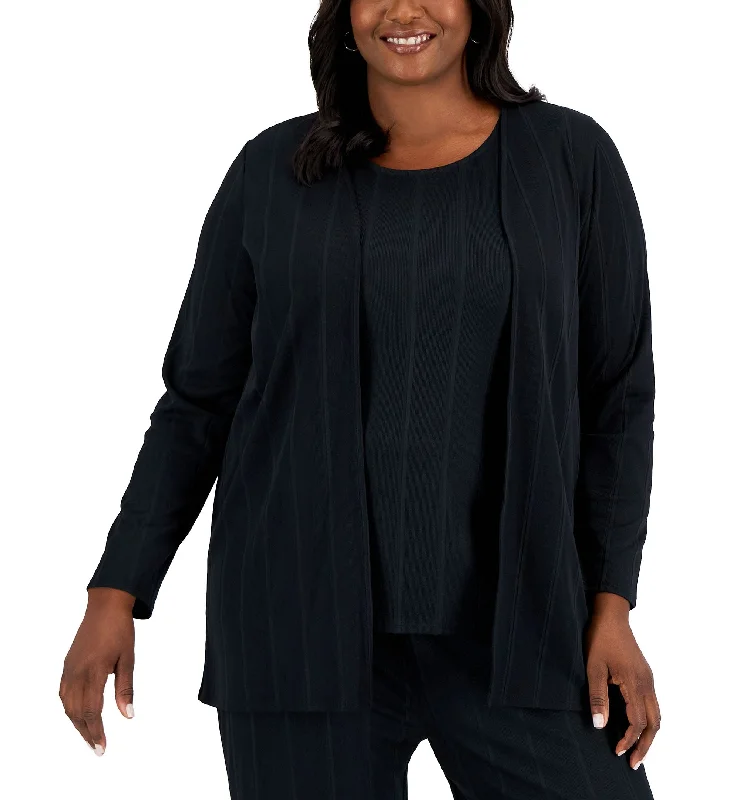 Alfani Plus Size Rib Knit Cardigan Modern Contemporary chic