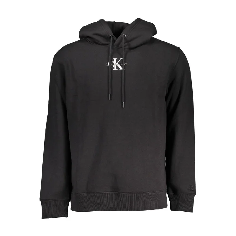 Sleek Embroidered Hooded Sweatshirt Hoodie with Side Slits Relaxed Casual