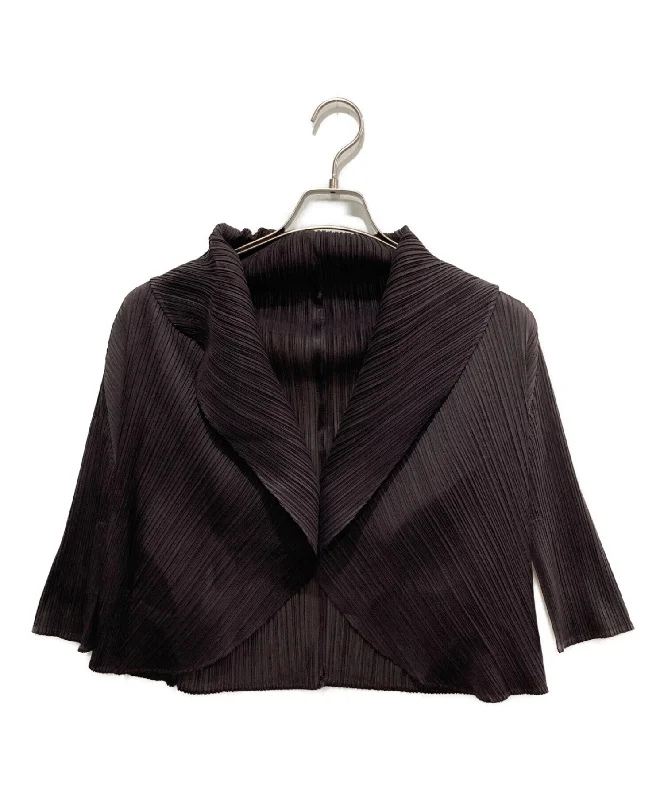 [Pre-owned] PLEATS PLEASE pleated cardigan PP31-J0823 Asymmetrical,ymmetric Pencil Cardigan