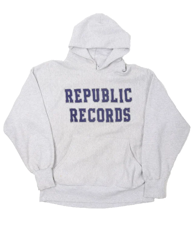 Republic Records Hoodie Hoodie with Zipper Versatile Modern