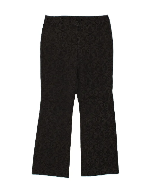 MOSSIMO Womens Bootcut Casual Trousers US 12 Large W32 L31  Black Paisley Trousers Versatile Stylish