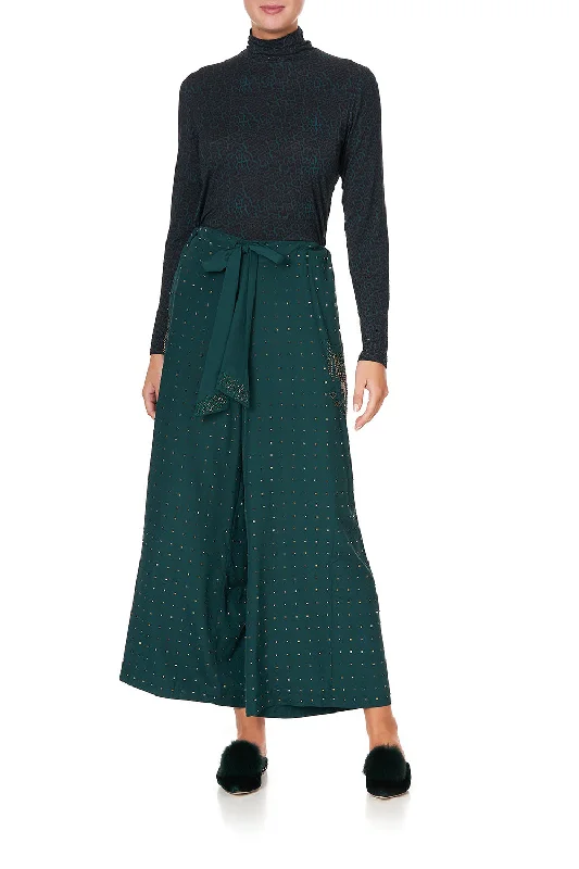 LOUNGE TROUSER WITH TIE WAIST LUXE EMERALD Trousers Fleece Cozy