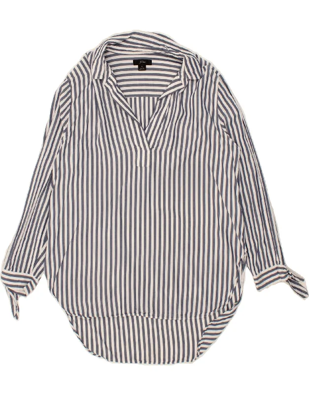 J. CREW Womens Oversized Pullover Shirt Dress UK 10 Small Blue Pinstripe Kimono Neck Pullover