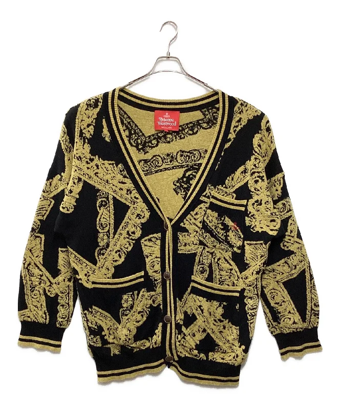 [Pre-owned] Vivienne Westwood RED LABEL full-length cardigan 16-12-112014 Solid Color Striped Floral Print