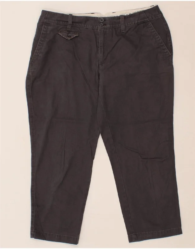 EDDIE BAUER Womens Blakely Fit Capri Trousers US 12 Large W34 L23  Grey Trousers Velvet Soft