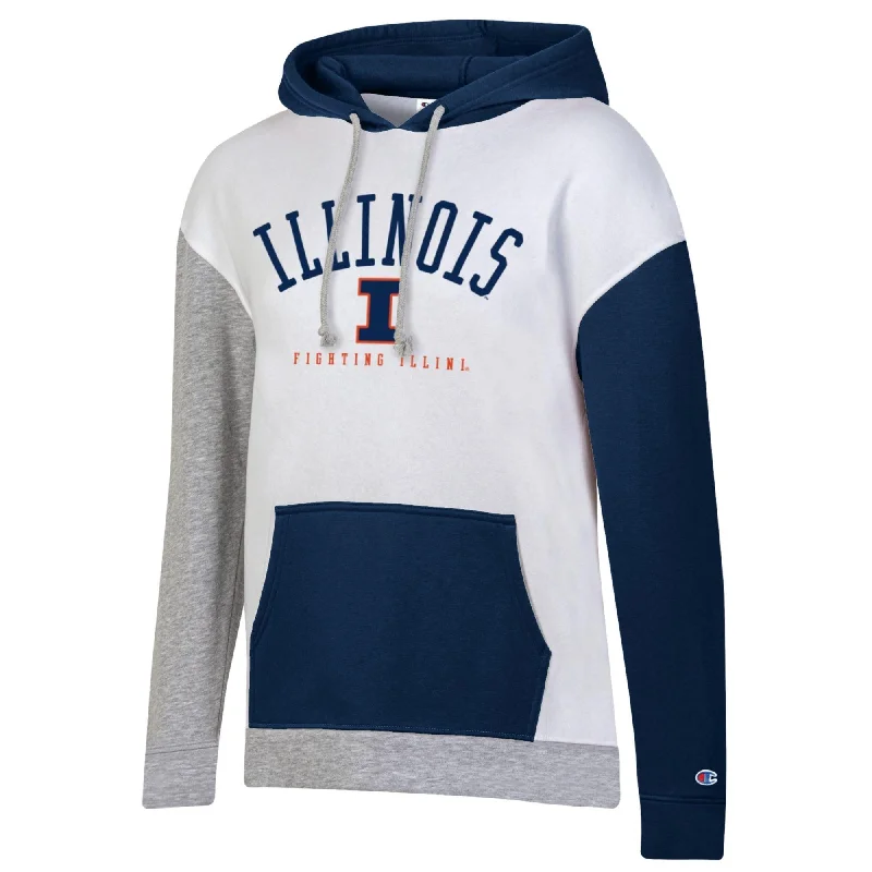 Illinois Fighting Illini Fashion Hoodie Champion Hoodie with Hem Drawcord Adjustable Customizable