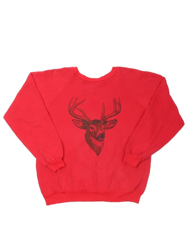 Deer Sweatshirt Hoodie with Patch Decorative Personalized