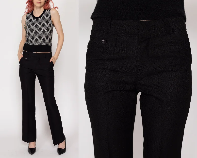 XS 70s Black Bootcut Trousers Trousers Palazzo Wide Leg