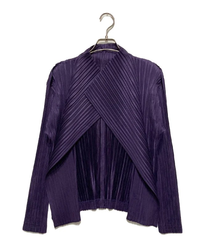 [Pre-owned] PLEATS PLEASE pleated cardigan PP21-J0145 Solid Print Embellished