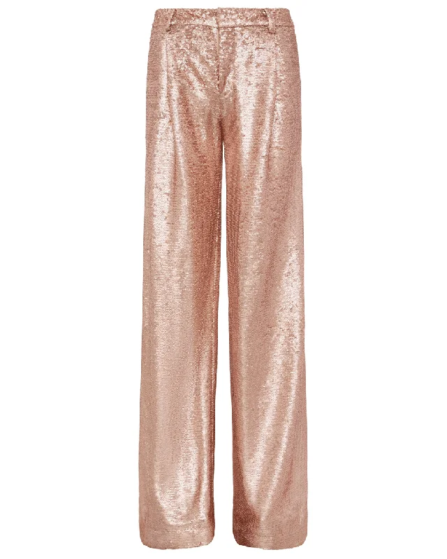 Beige Sequin Allanah Trouser Trousers Striped Patterned