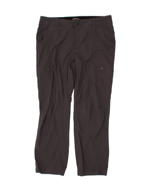 L.L.BEAN Womens Straight Cargo Trousers US 16 2XL W38 L30 Grey Nylon Trousers Travel Practical