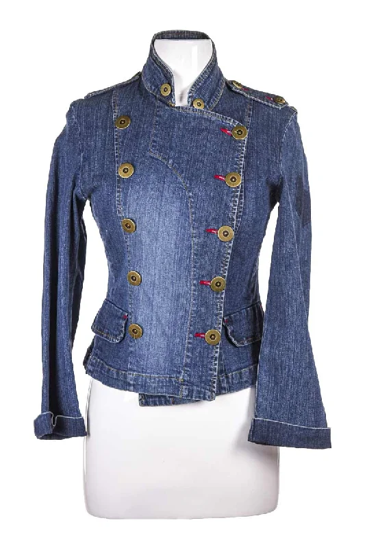 Village Jeans Jacket Front Pockets Side Pockets Patch Pockets