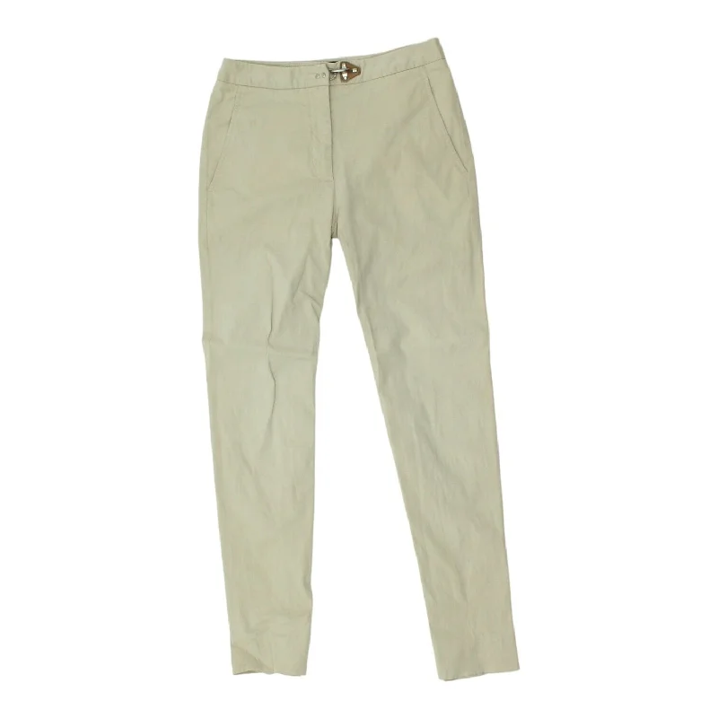 Fay Womens Beige Tapered Slim Chino Trousers | Vintage High End Designer VTG Trousers sophisticated sleek