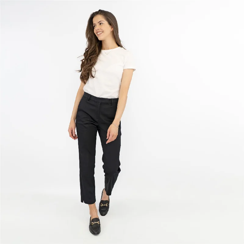 M&S Mia Slim Leg Crop Tapered Black Chino Trousers Trousers Trousers Formal