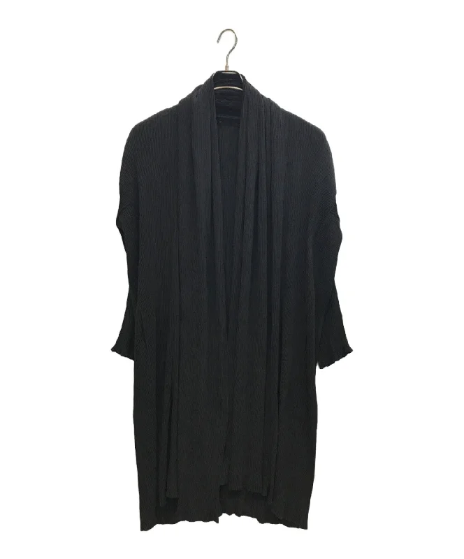 [Pre-owned] ISSEY MIYAKE Pleated long cardigan IM63-FA902 Boat Neck Shawl Collar Notched Collar