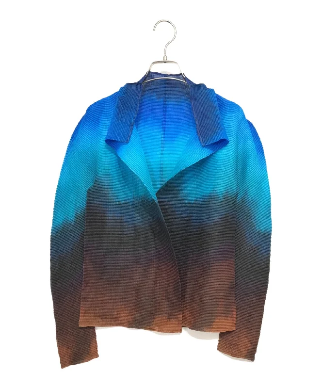 [Pre-owned] ISSEY MIYAKE me pleated cardigan MI93FO621 Rayon Fabric Velvet Fabric Corduroy Fabric