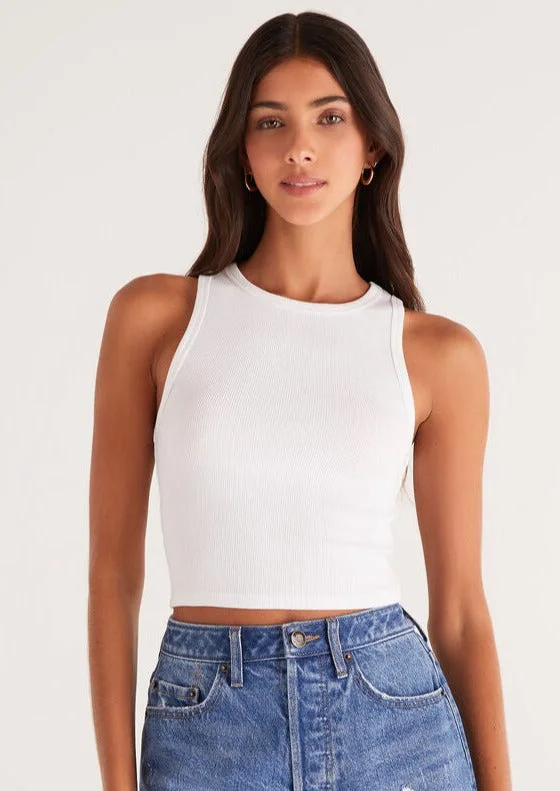 crop rib racer tank peekaboo tank top