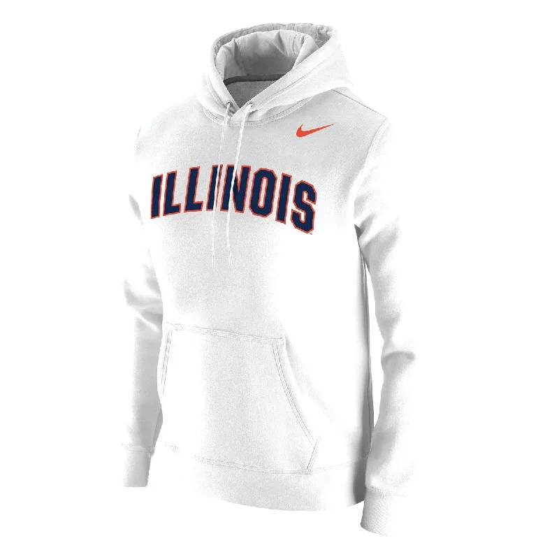 Illinois Fighting Illini Nike College Fleece Pullover Hoodie Hoodie with Stripes Bold Sporty