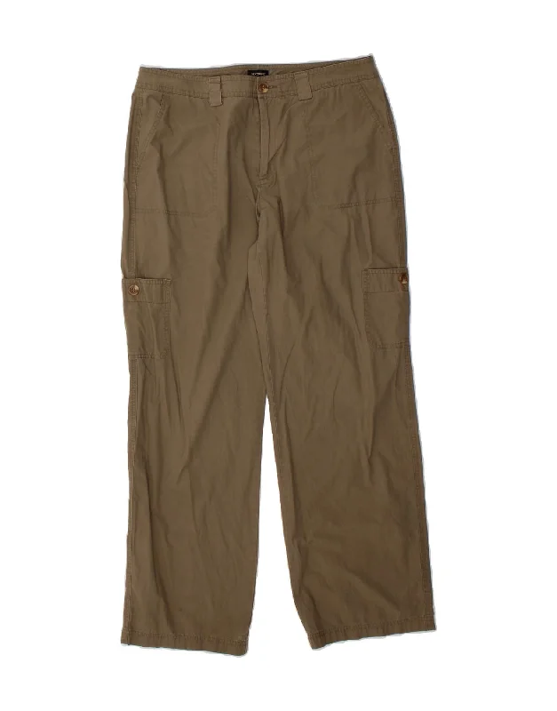 DOCKERS Womens Straight Cargo Trousers US 12 Large W34 L30 Khaki Cotton Trousers Modern Contemporary