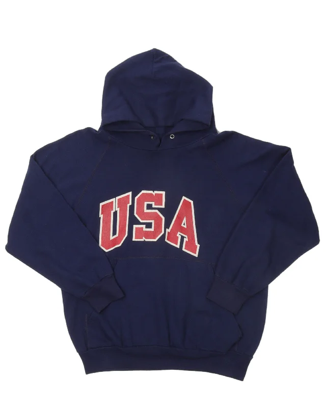 USA Hoodie Hoodie with Ribbed Hem Stretchable Secure