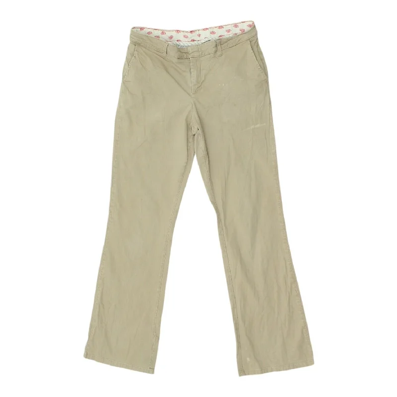 Dickies Womens Beige Bootcut Chino Trousers | Vintage Workwear Pants VTG Trousers Leather Faux