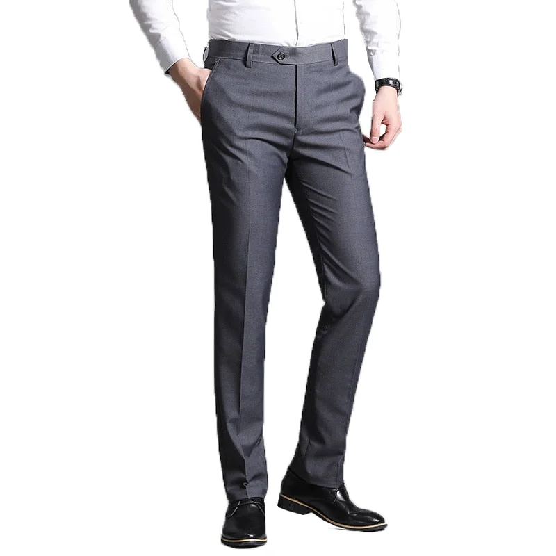 Men Suit Pants 2022 Mens Thin Dress Pants Straight Business Office Trousers Man Formal Pants Classic Male Pantalon Hombre 38 Trousers Canvas Durable