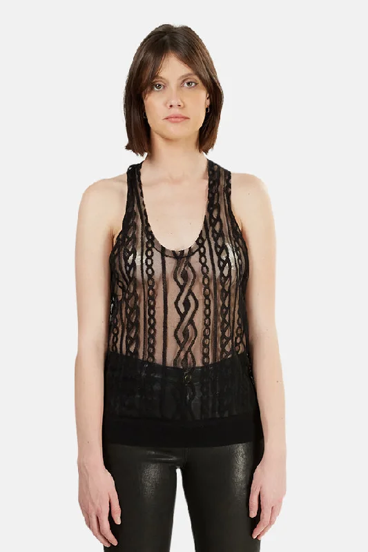 Alexander Wang Burnout Cable Tank Top summer tank top