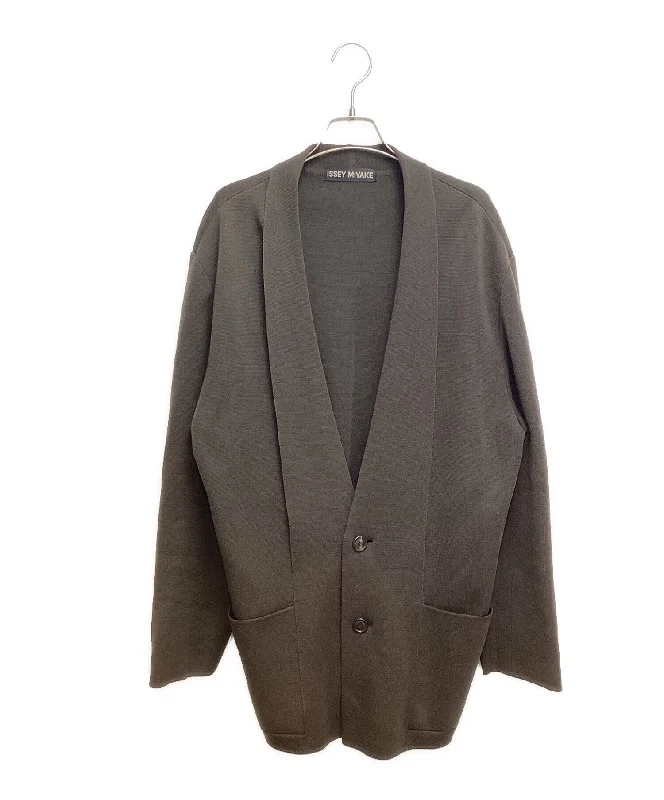 [Pre-owned] ISSEY MIYAKE Wool Long Cardigan ME13KD014 Terry Blend Velvet Blend Canvas Blend