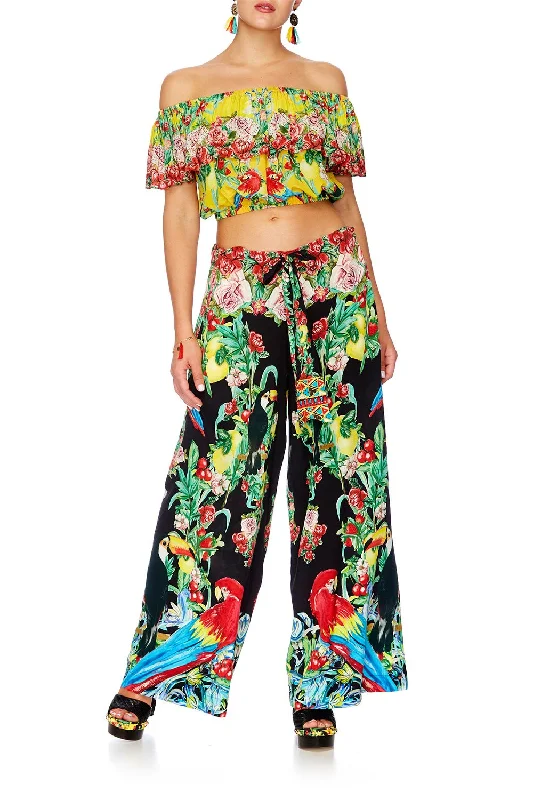 LOUNGE TROUSER WITH TIE WAIST TOUCAN PLAY Trousers chic fashionable