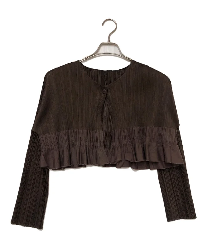 [Pre-owned] PLEATS PLEASE pleated cardigan PP93-J0577 Glossy Satin Silk