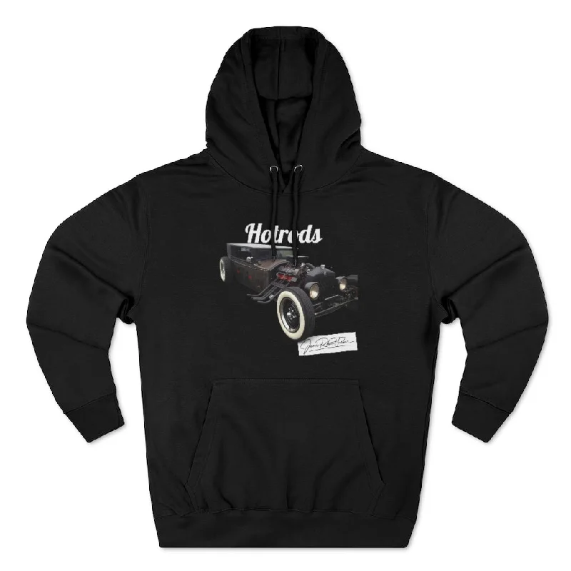 Hotrods Premier Signature "Rat Rod" Unisex Premium Pullover Hoodie Hoodie with Button Classic Timeless