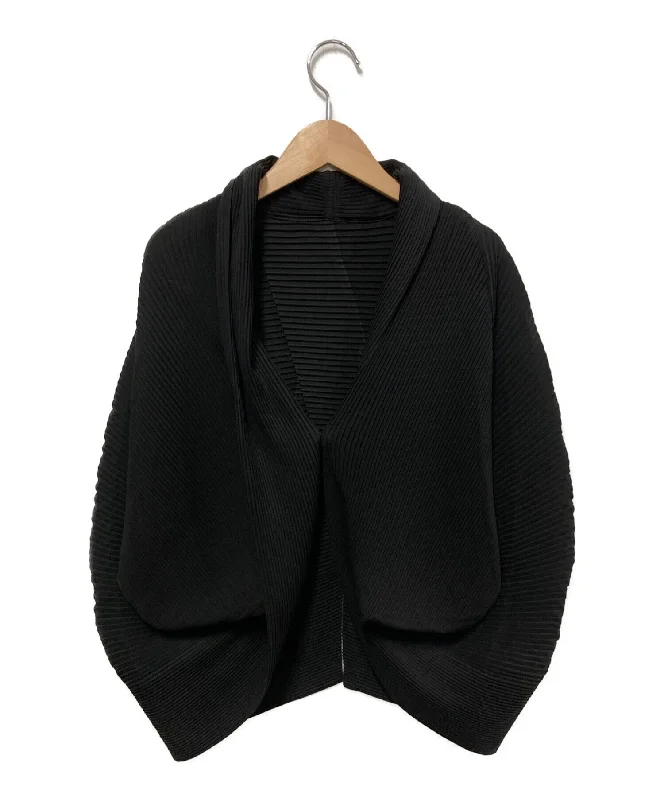 [Pre-owned] ISSEY MIYAKE Bolero Pleated Cardigan IM72FO627 Knit Fabric Woven Fabric Fleece Fabric