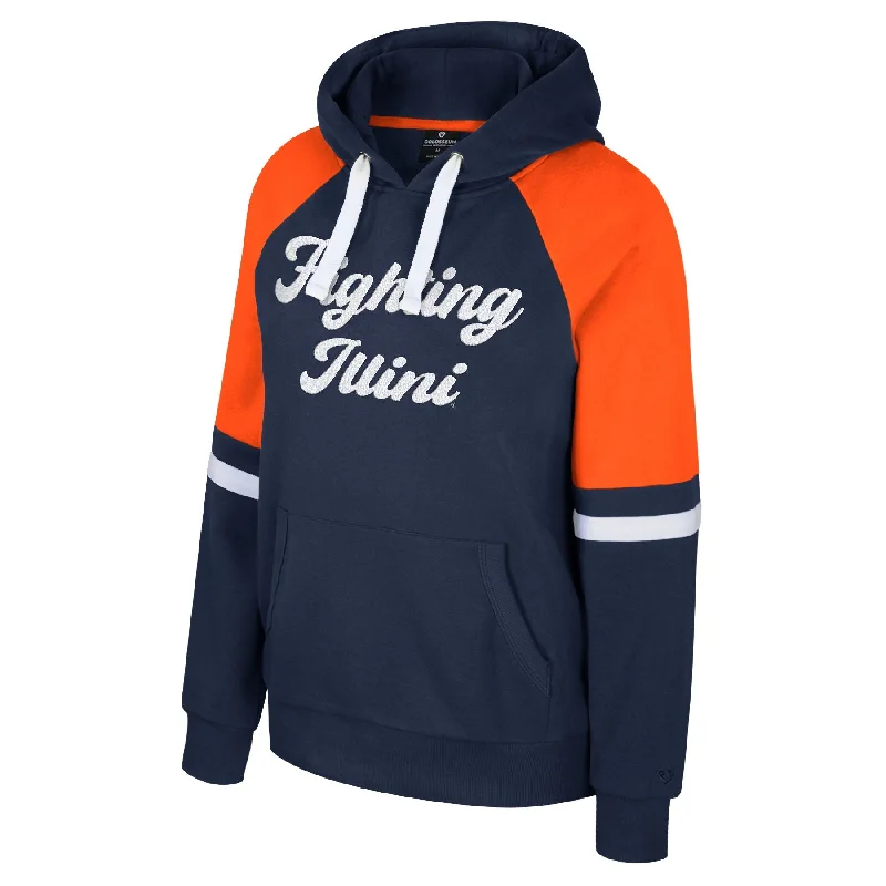 Illinois Fighting Illini Women's Fairfax Hoodie Hoodie with Hem Contrast Bold Stylish