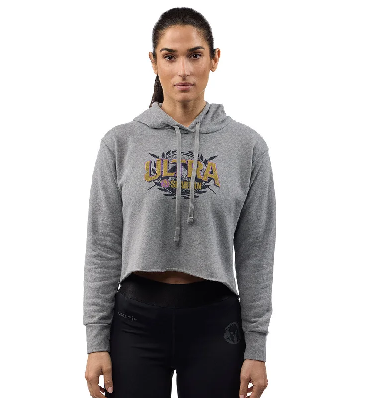 SPARTAN Ultra Victory Crop Hoodie - Women's Hoodie with Lace Feminine Delicate