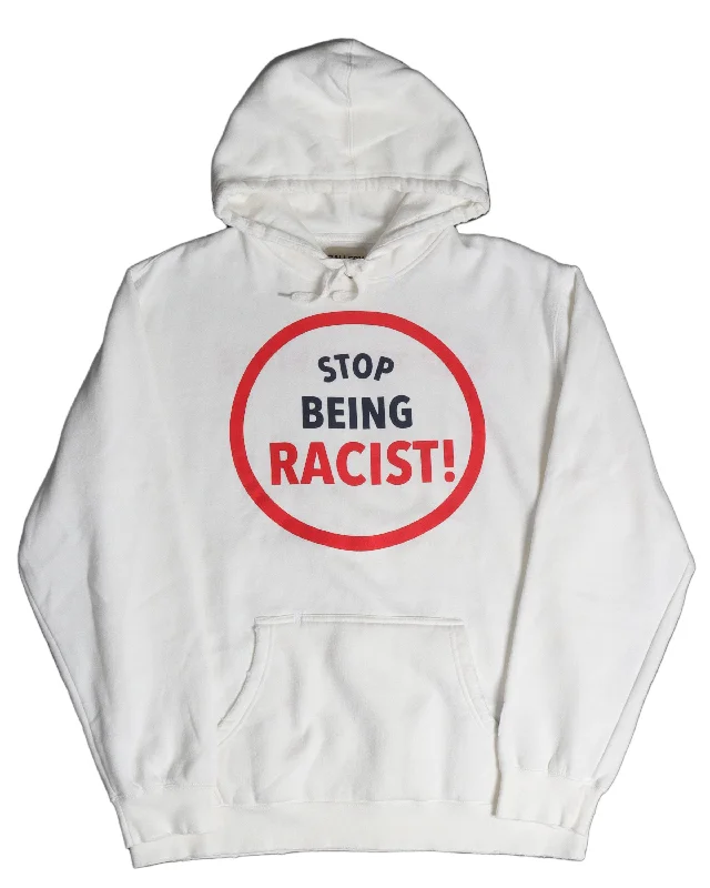 Stop Being Racist Hoodie Hoodie with Half-Zip Sporty Casual