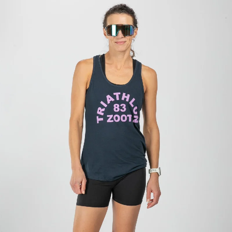 Women's Triathlon Arch Racerback Tank - Midnight Navy breathable tank top