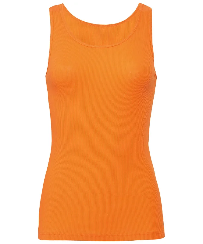 Orange - 2x1 rib tank top lightweight tank top