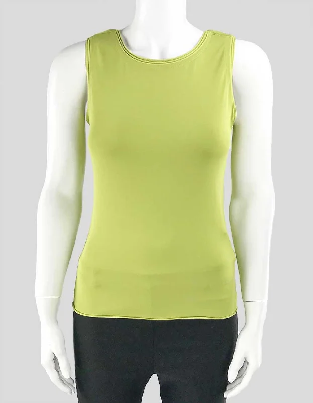 Armani Collezioni Lime Green Tank Top Size 6 US vintage tank top