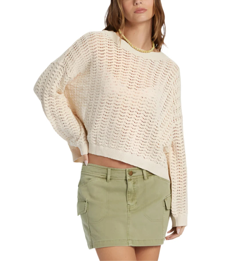 Billabong Womens Sunlit Pullover Sweater V-Neck Stylish Pullover