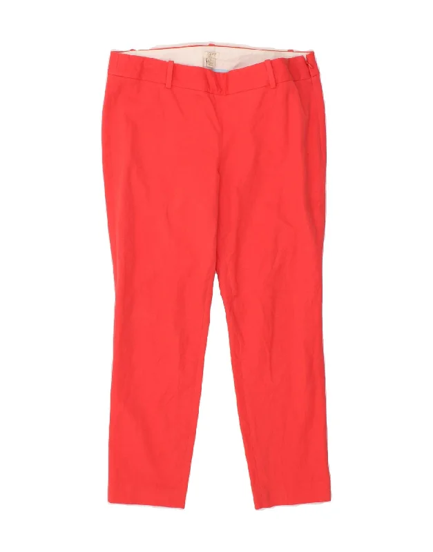 J. CREW Womens Slim Casual Trousers US 10 Large W34 L26  Red Cotton Trousers sophisticated sleek