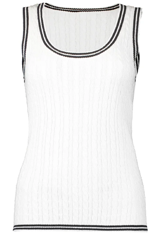 Scoop Neck Tank - White Combo strapless tank top